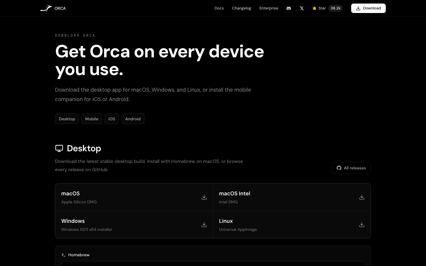 Orca 下載頁,選 Windows 10/11 x64 installer